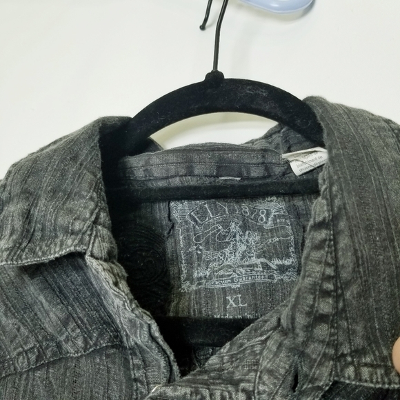 Ely 1878 Size XL  Factory Faded Embroidered  Black Pearl Snaps‎ Oversized - Picture 5 of 10